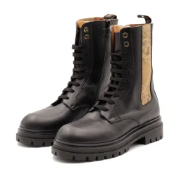 Anfibi 1A Classe Alviero Martini in Pelle Nera con Inserto Elastico Geo Classic 2366