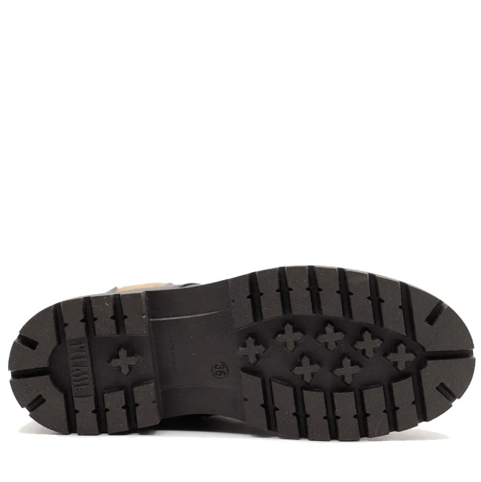 Anfibi 1A Classe Alviero Martini in Pelle Nera con Inserto Elastico Geo Classic 2366
