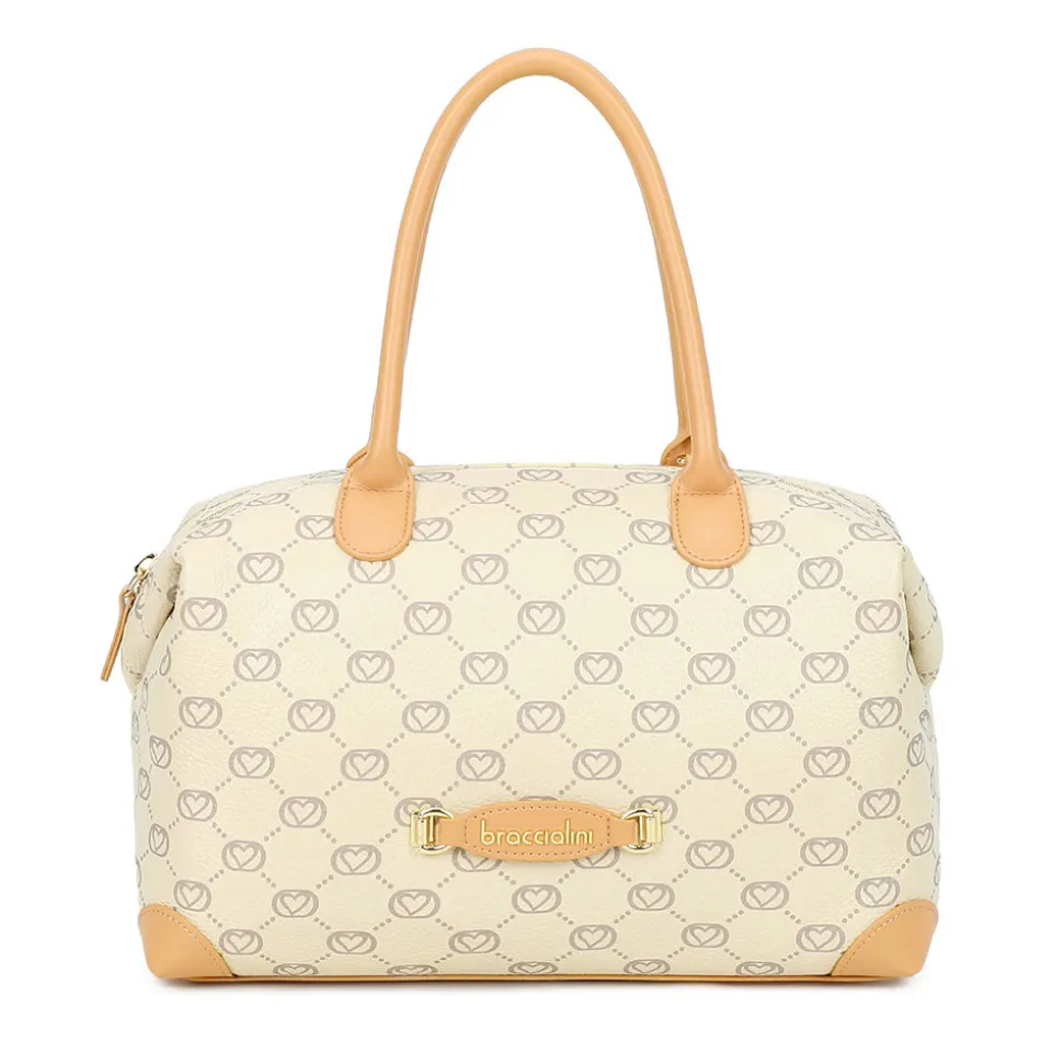 Bauletto Donna a Mano BRACCIALINI linea Monogram in Pelle Beige