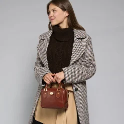 Bauletto Donna Mini THE BRIDGE linea Story in Pelle Marrone