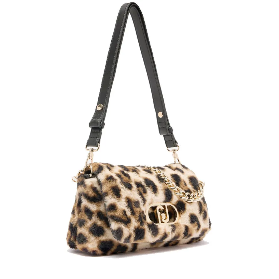 Borsa a Spalla Media LIU JO linea LaPuffy in Pelliccia Sintetica stampa Animalier