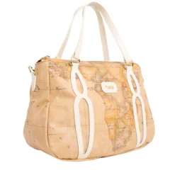 Borsa Donna a Mano 1A Classe Alviero Martini linea Soft Petals in Tessuto Soft Geo Classic e Avorio LE57