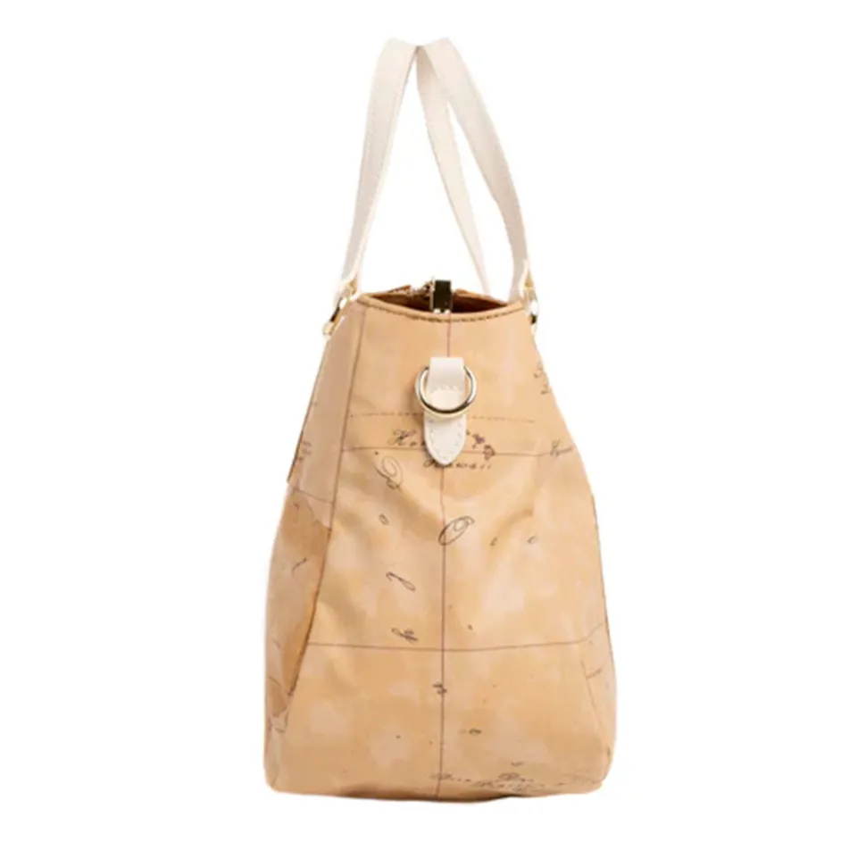 Borsa Donna a Mano 1A Classe Alviero Martini linea Soft Petals in Tessuto Soft Geo Classic e Avorio LE57