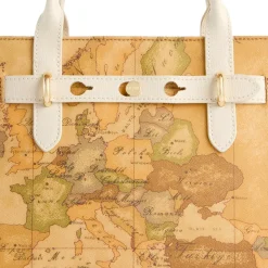 Borsa Donna a Mano 1A Classe Alviero Martini linea Escape Geo stampa Geo Classic e Avorio LE61