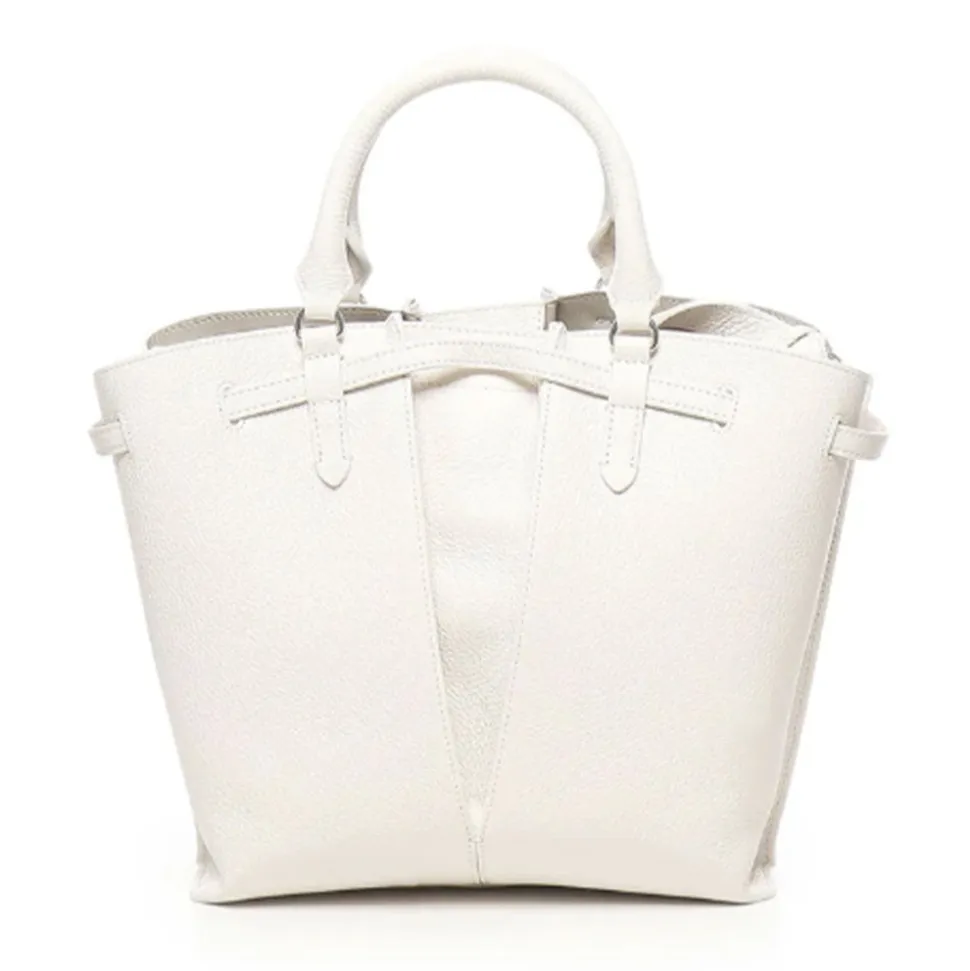 Borsa Donna a Mano a Secchiello COCCINELLE in Pelle Colore Blanco linea Flores Misura Piccola