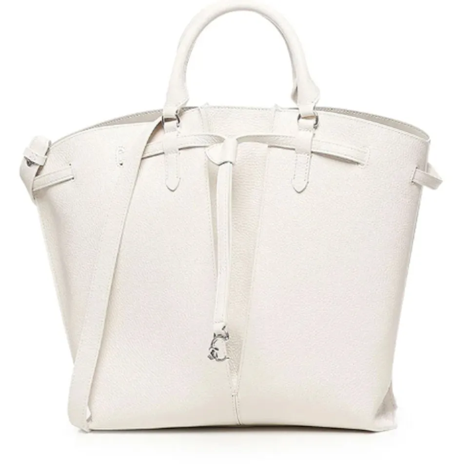 Borsa Donna a Mano a Secchiello COCCINELLE in Pelle Colore Blanco linea Flores