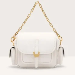 Borsa Donna a Mano COCCINELLE in Pelle Colore Blanco linea Campus Mini