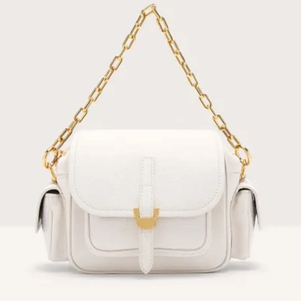 Borsa Donna a Mano COCCINELLE in Pelle Colore Blanco linea Campus Mini