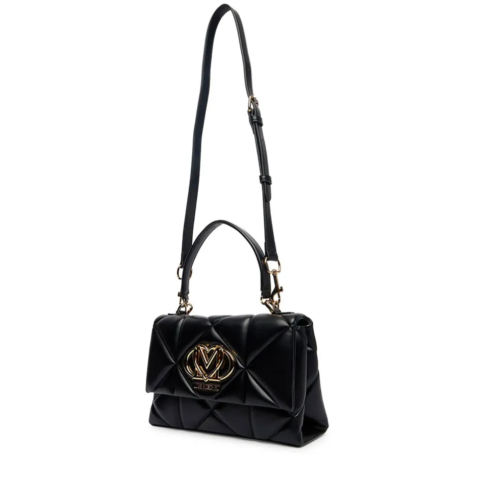 Borsa Donna a Mano con Tracolla LOVE MOSCHINO linea Embossed Trapuntata Nera