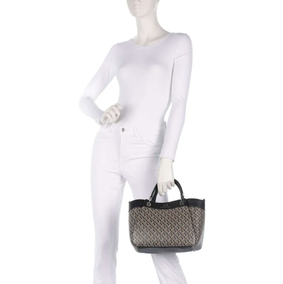 Borsa Donna a Mano con Tracolla ARMANI EXCHANGE colore Brown Bass - Black Linea Wave