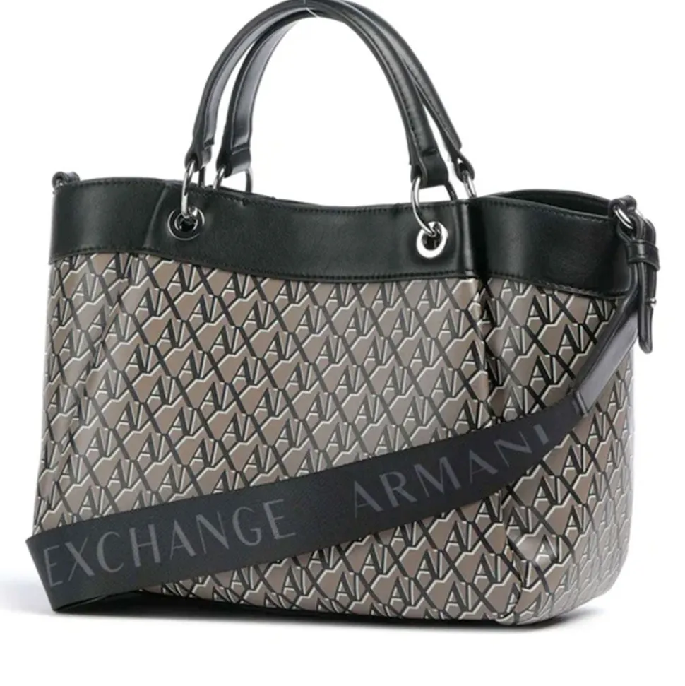 Borsa Donna a Mano con Tracolla ARMANI EXCHANGE colore Brown Bass - Black Linea Wave