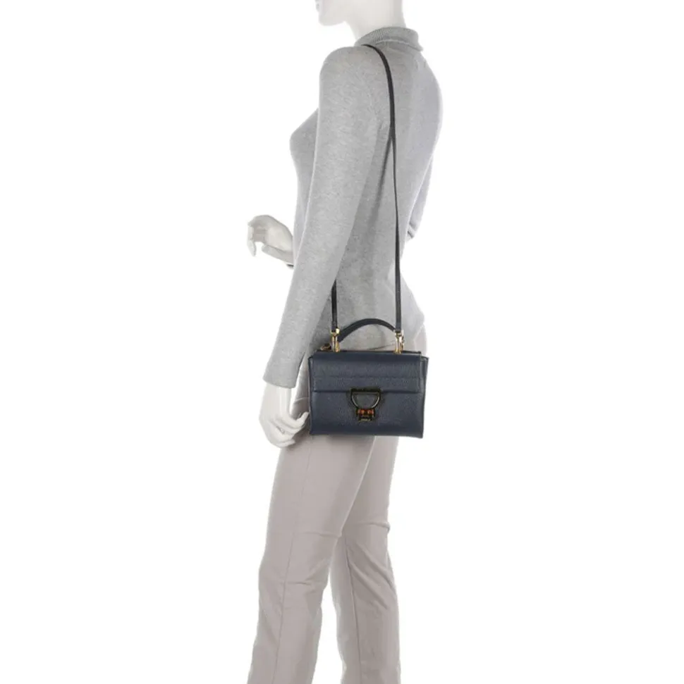 Borsa Donna a Mano con Tracolla COCCINELLE Linea Arlettis in Pelle colore Midnight Blue