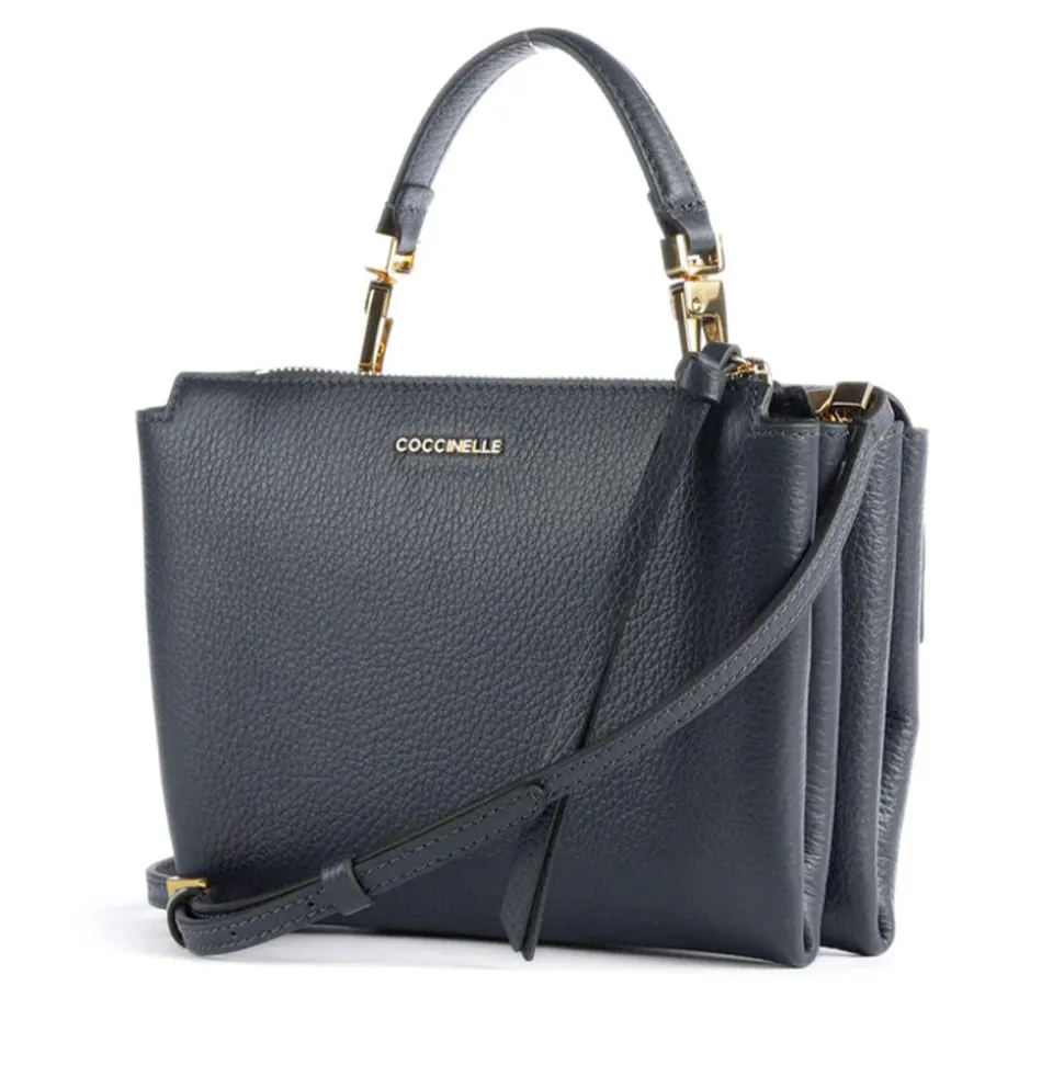 Borsa Donna a Mano con Tracolla COCCINELLE Linea Arlettis in Pelle colore Midnight Blue