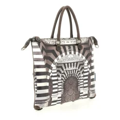 Borsa Donna a Mano con Tracolla GABS G3 PLUS Large in Pelle stampa Portone B/N