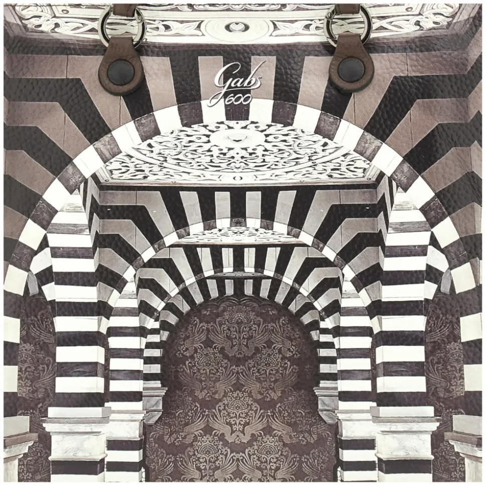 Borsa Donna a Mano con Tracolla GABS G3 PLUS Medium in Pelle stampa Portone B/N