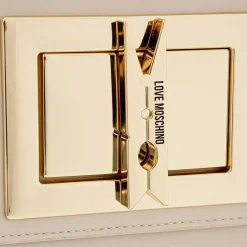 Borsa Donna a Mano con Tracolla LOVE MOSCHINO linea Clothespin Avorio