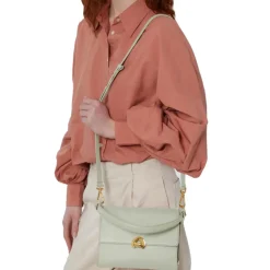 Borsa Donna a Mano con Tracolla COCCINELLE linea Binxie in Pelle Celadon Green