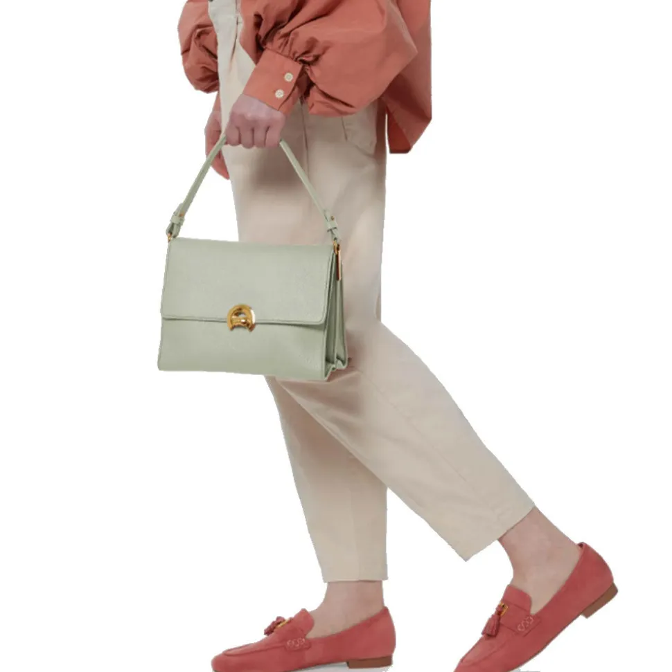 Borsa Donna a Mano con Tracolla COCCINELLE linea Binxie in Pelle Brillant White