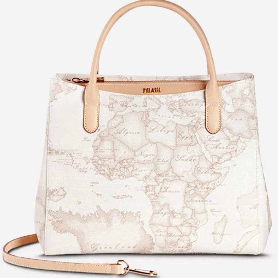 Borsa Donna a Mano con Tracolla 1A Classe Alviero Martini linea Geo White E003