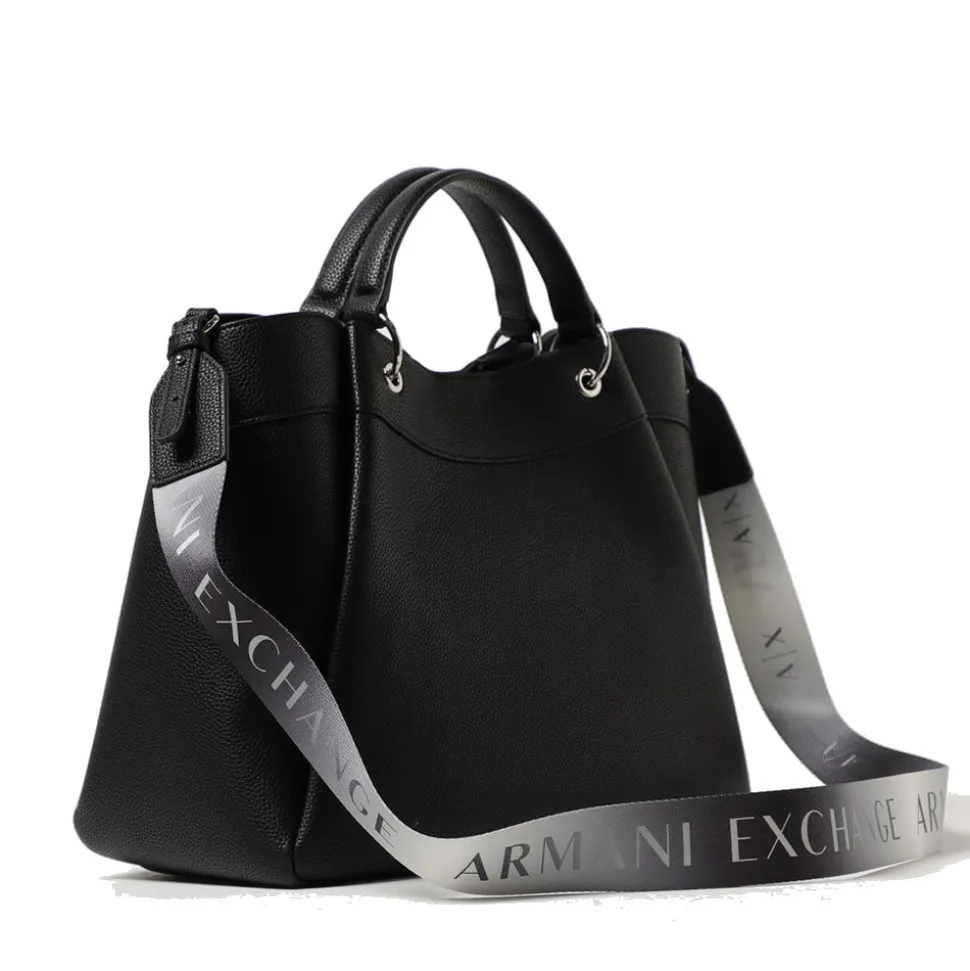 Borsa Donna a Mano con Tracolla Logata ARMANI EXCHANGE Colore Nero Misura Grande