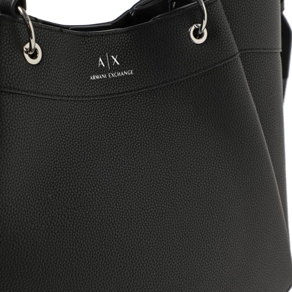 Borsa Donna a Mano con Tracolla Logata ARMANI EXCHANGE Colore Nero Misura Grande