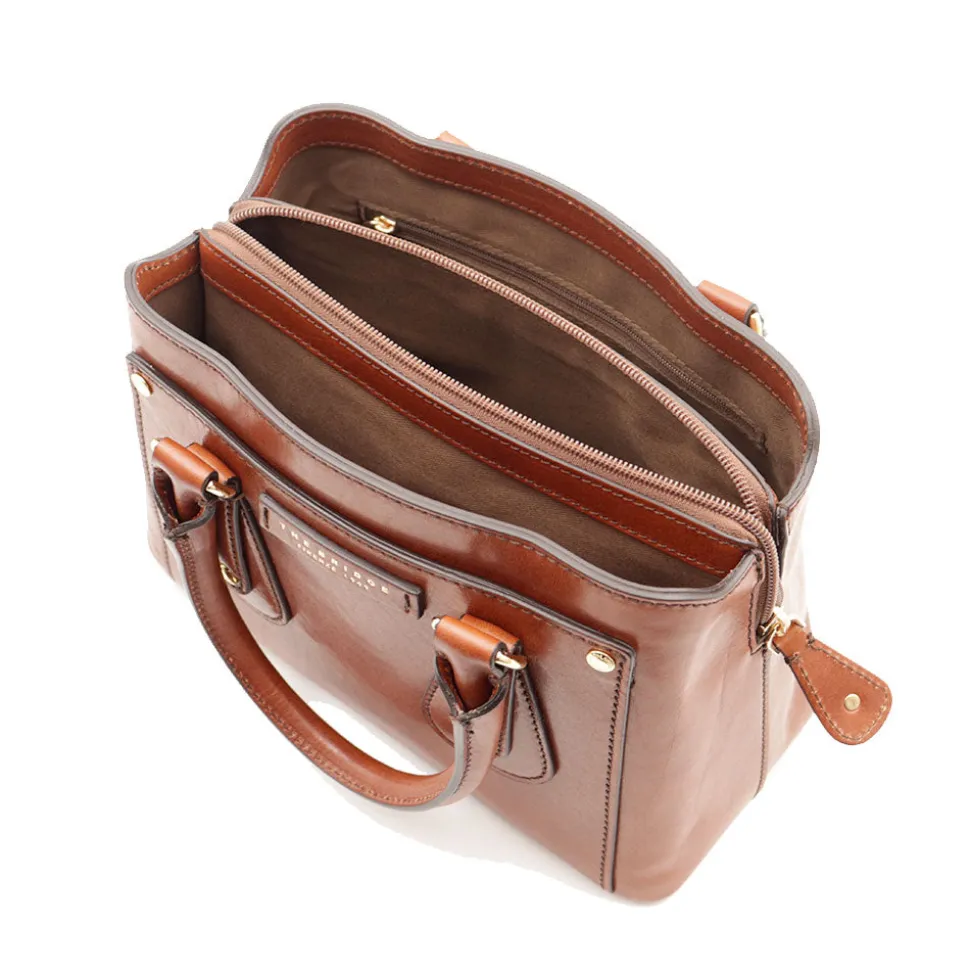 Borsa Donna a Mano Double Function THE BRIDGE linea Cecilia in Pelle Marrone