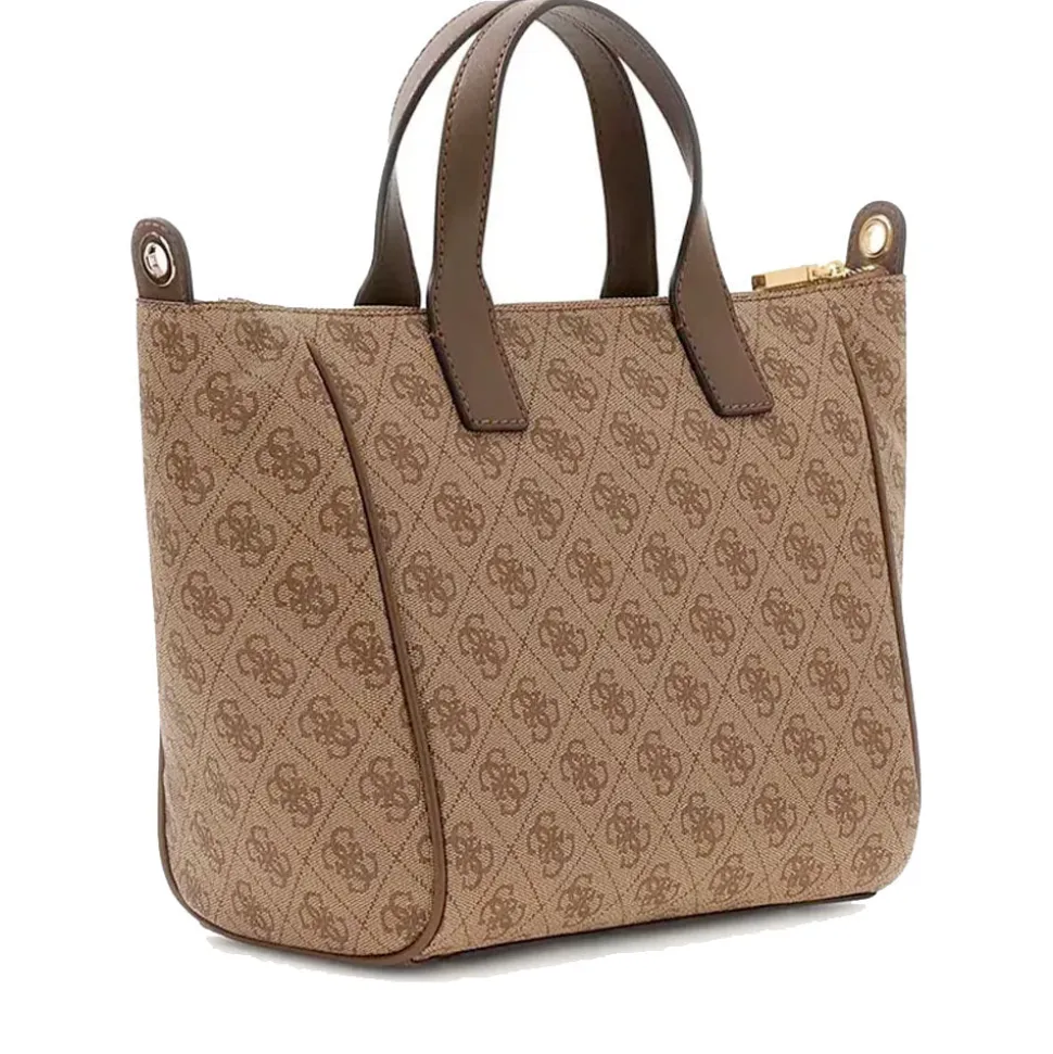 Borsa Donna a Mano in Tessuto GUESS Linea Follie colore Latte Logo