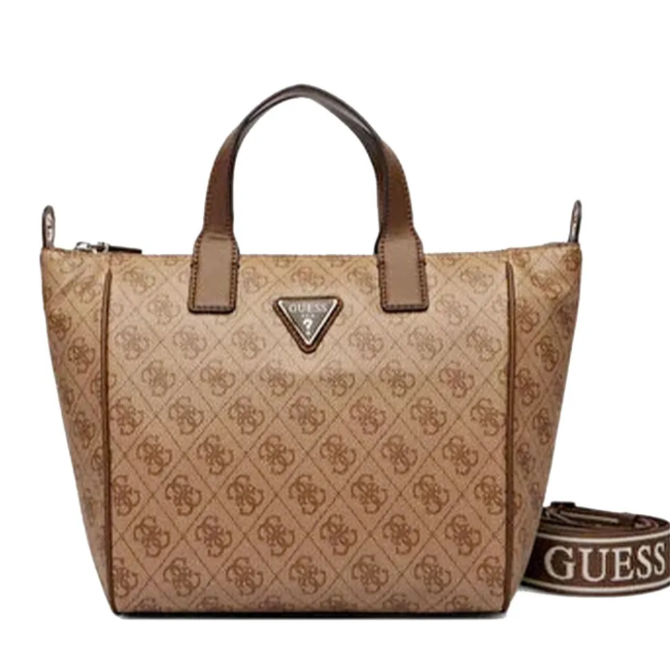 Borsa Donna a Mano in Tessuto GUESS Linea Follie colore Latte Logo