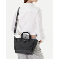 Borsa Donna a Mano in Tessuto GUESS Linea Follie colore Coal Logo