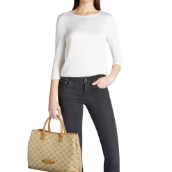 Borsa Donna a Mano Large BRACCIALINI linea Monogram in Pelle Beige