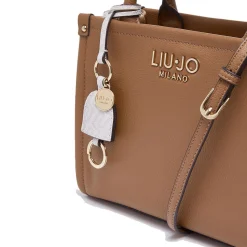 Borsa Donna a Mano LIU JO Better stampa Bottalata Marrone con Charm