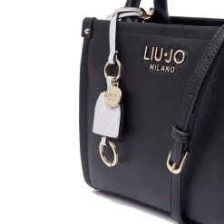 Borsa Donna a Mano LIU JO Better stampa Bottalata Nera con Charm