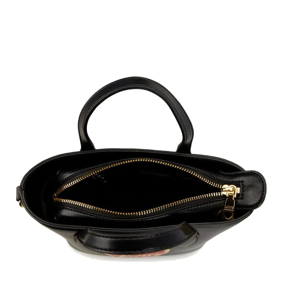 Borsa Donna a Mano LOVE MOSCHINO Nera con Cuore Rosso con Logo