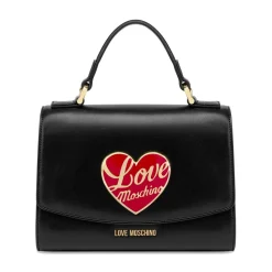 Borsa Donna a Mano LOVE MOSCHINO Nera con Cuore Logato