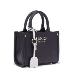 Borsa Donna a Mano Mini LIU JO Better stampa Bottalata Nera con Charm