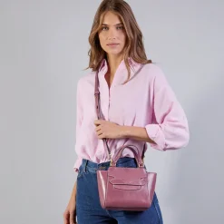 Borsa Donna a Mano THE BRIDGE linea Lucrezia in Pelle Viola Orchidea