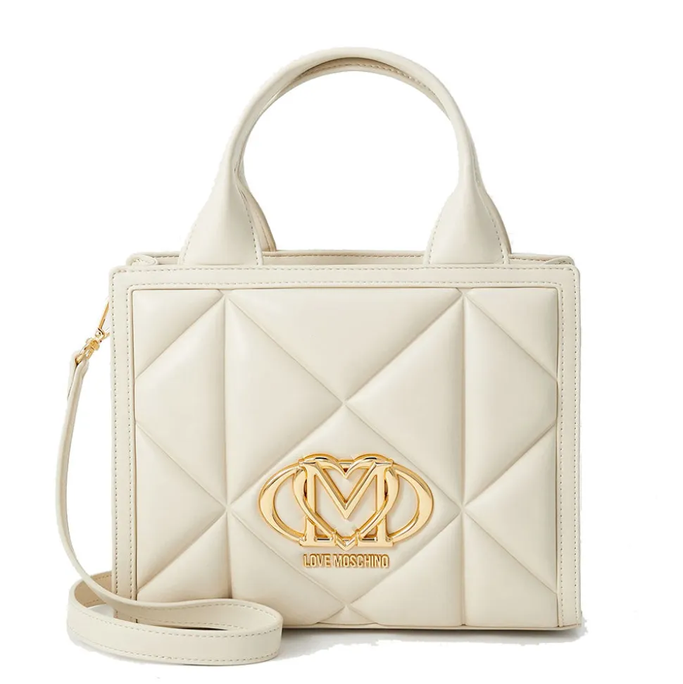 Borsa Donna a Mano Trapuntata LOVE MOSCHINO linea Embossed Avorio