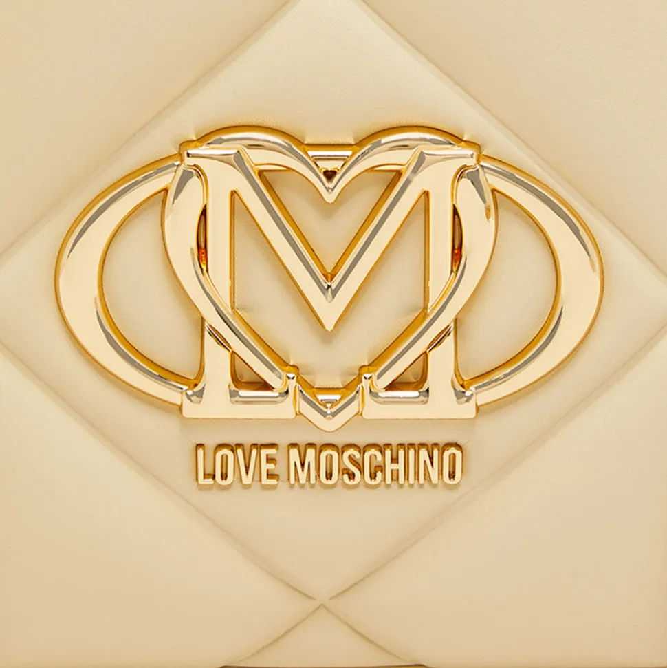 Borsa Donna a Mano Trapuntata LOVE MOSCHINO linea Embossed color Burro