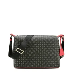 Borsa Donna a Spalla a Tracolla POLLINI linea Heritage Logo Classic Nero e Rosso Lacca