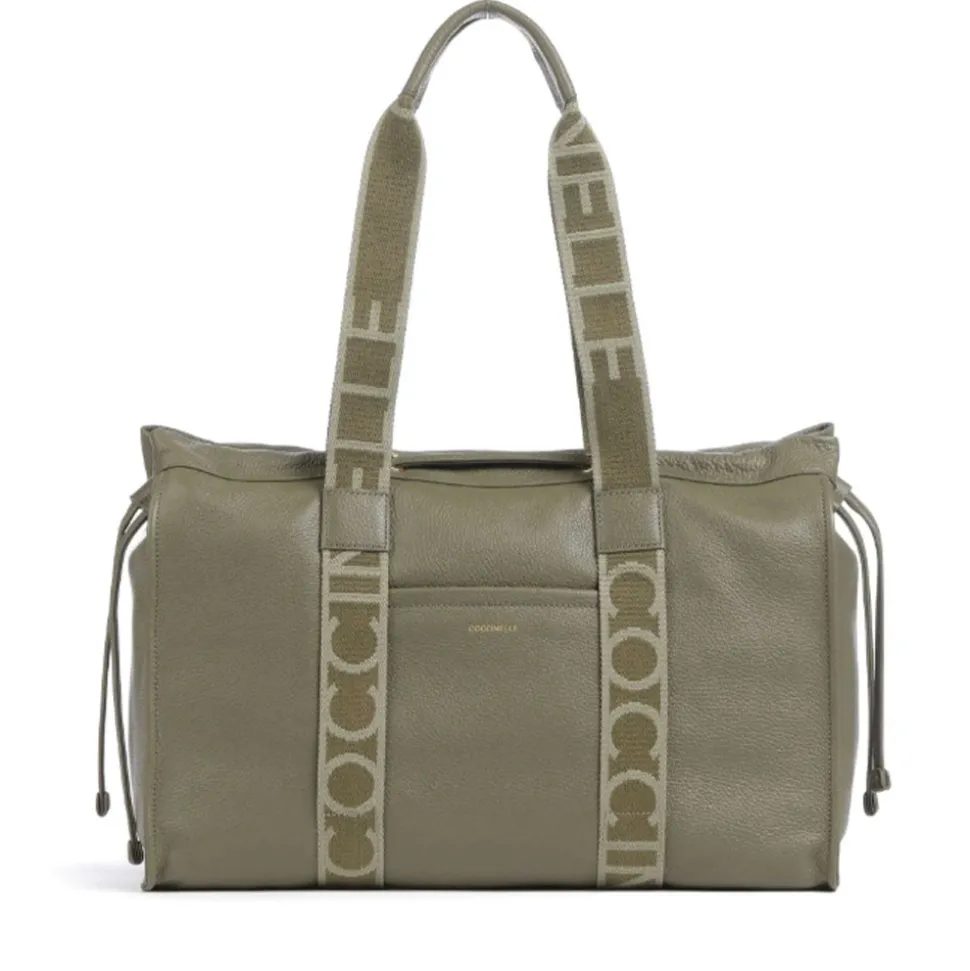 Borsa Donna a Spalla COCCINELLE in Pelle Linea 2Day Signature Large colore Laurel Green