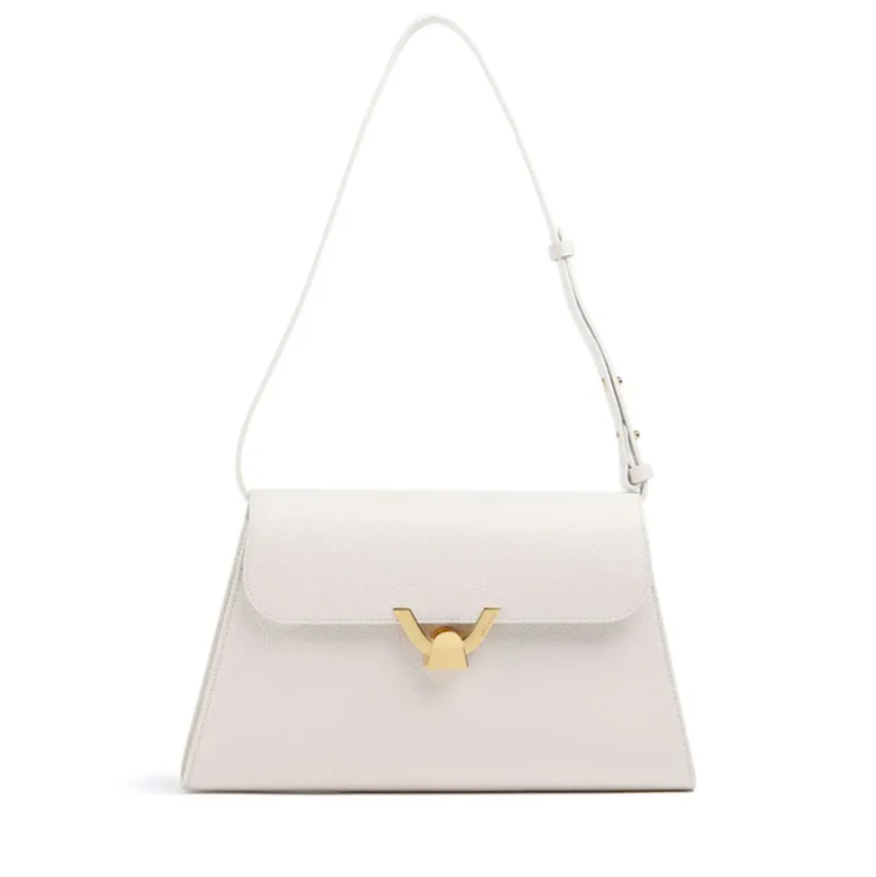 Borsa Donna a Spalla COCCINELLE in Pelle Colore Blanco linea Dew Medium