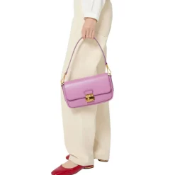 Borsa Donna a Spalla COCCINELLE in Pelle Martellata linea C-Me Colore Scarlet