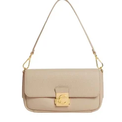 Borsa Donna a Spalla COCCINELLE in Pelle Martellata linea C-Me Colore Sandshell