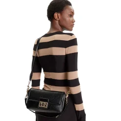 Borsa Donna a Spalla con Tracolla LOVE MOSCHINO Nera con Placca Quadrata con Logo