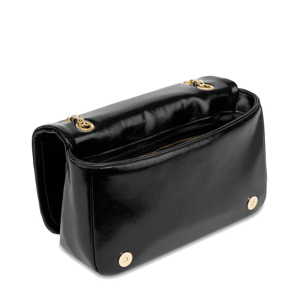 Borsa Donna a Spalla e Tracolla LOVE MOSCHINO Nera con Logo Ricamato e Borchie