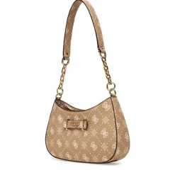 Borsa Donna a Spalla GUESS Linea Carrie Colore Biscotti Logo