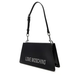 Borsa Donna a Spalla LOVE MOSCHINO Nera con Maxi Logo Nikel