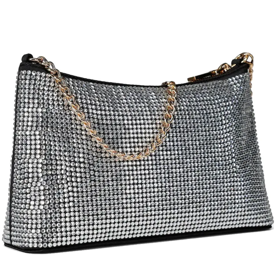 Borsa Donna a Spalla LOVE MOSCHINO Argento con Strass