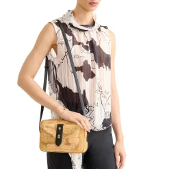 Borsa Donna a Tracolla 1A Classe Alviero Martini linea Escape Geo stampa Geo Classic e Nero LE63