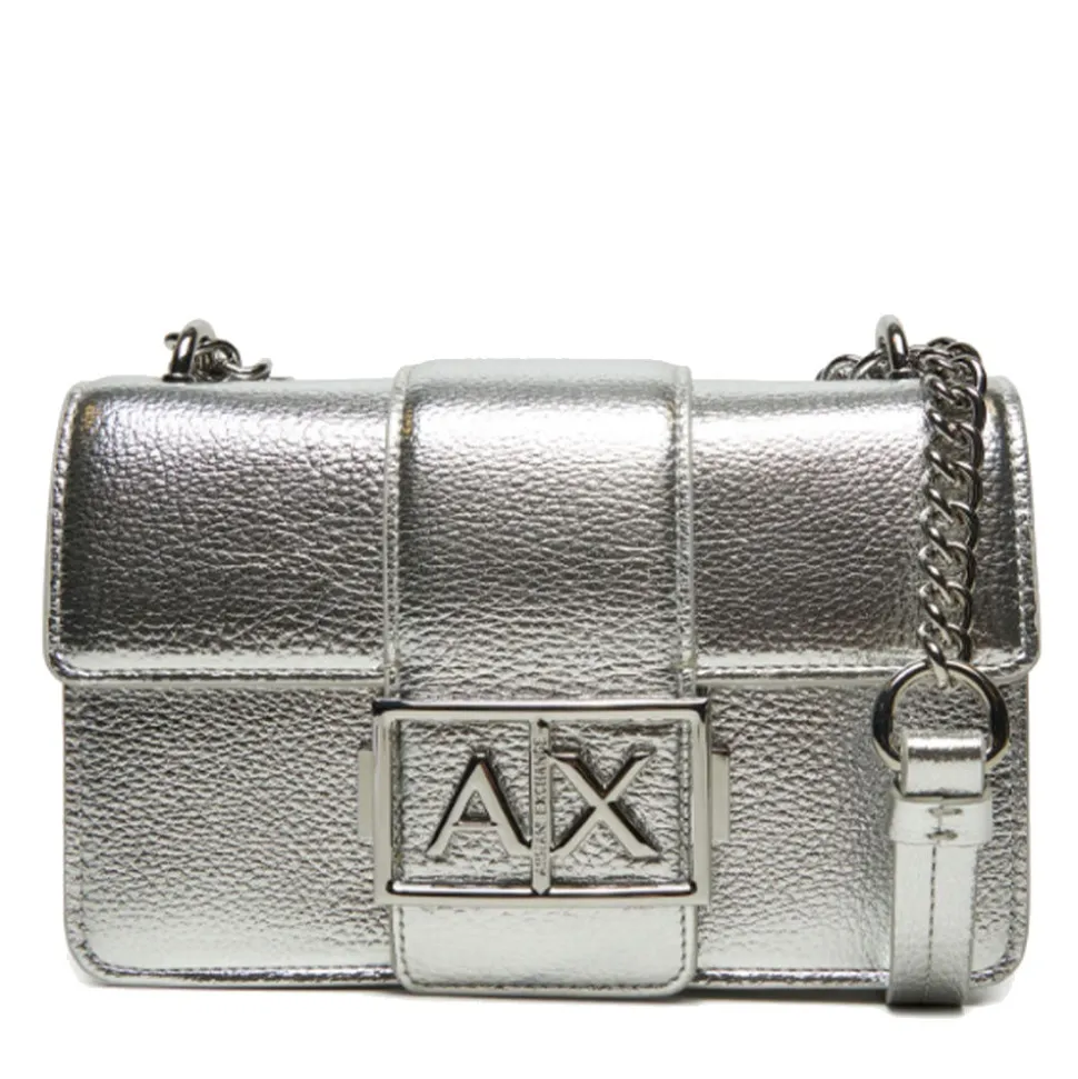 Borsa Donna a Tracolla ARMANI EXCHANGE Linea Jodie Chiusa con Pattina colore Silver